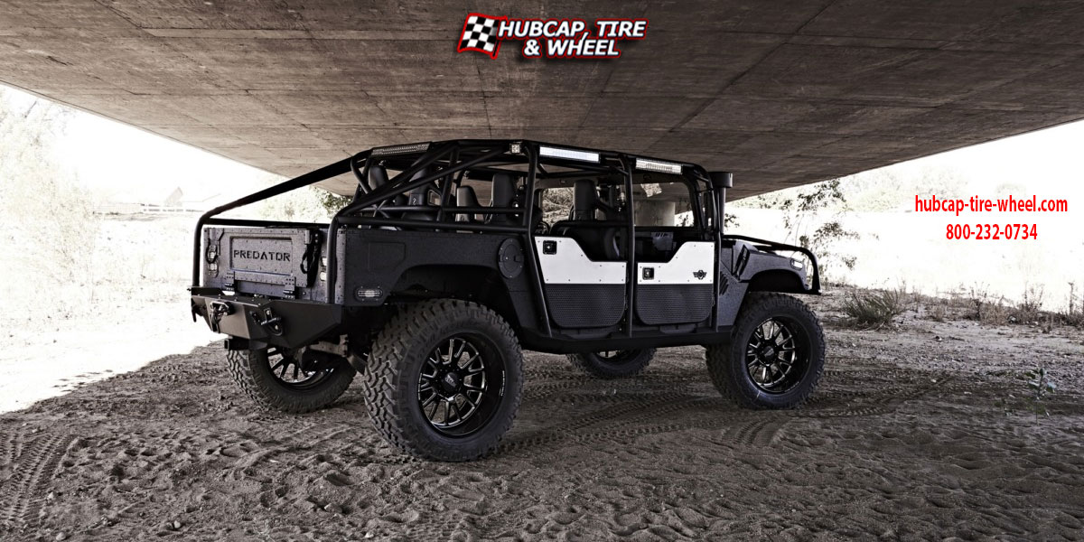 vehicle gallery/2017 jeep predator mo401 gloss black milled 22x10 custom aftermarket truck  Gloss Black Milled wheels and rims
