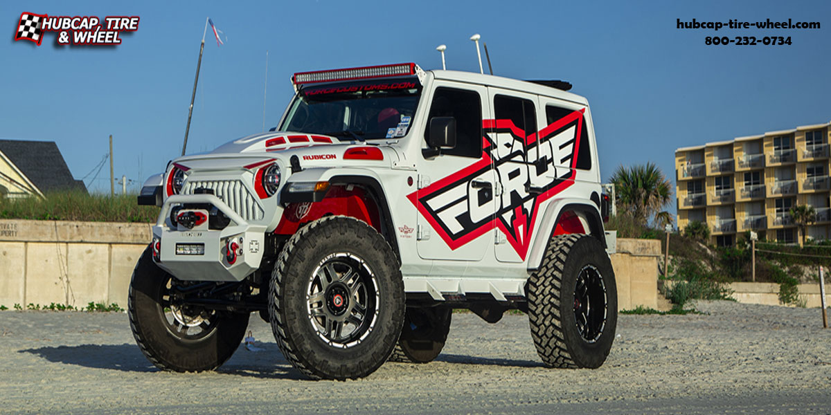 vehicle gallery/2017 jeep wrangler asanti offroad ab809 enforcer gloss black milled 20x12 custom aftermarket truck  Gloss Black Milled wheels and rims