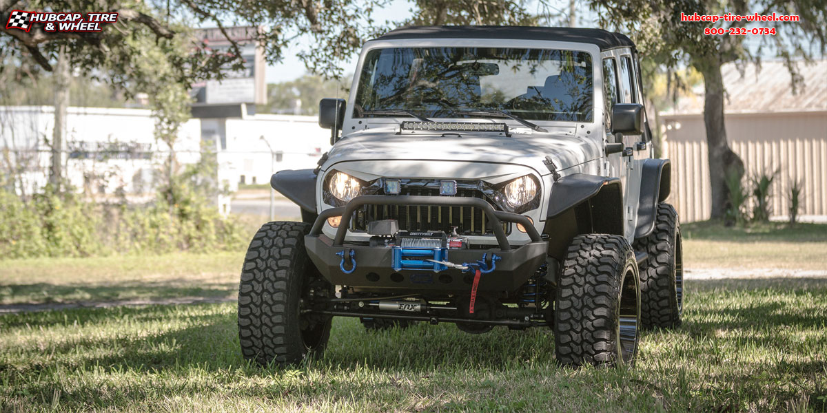 vehicle gallery/2017 jeep wrangler xf 203 black milled 17x9 custom aftermarket truck  Black Milled wheels and rims