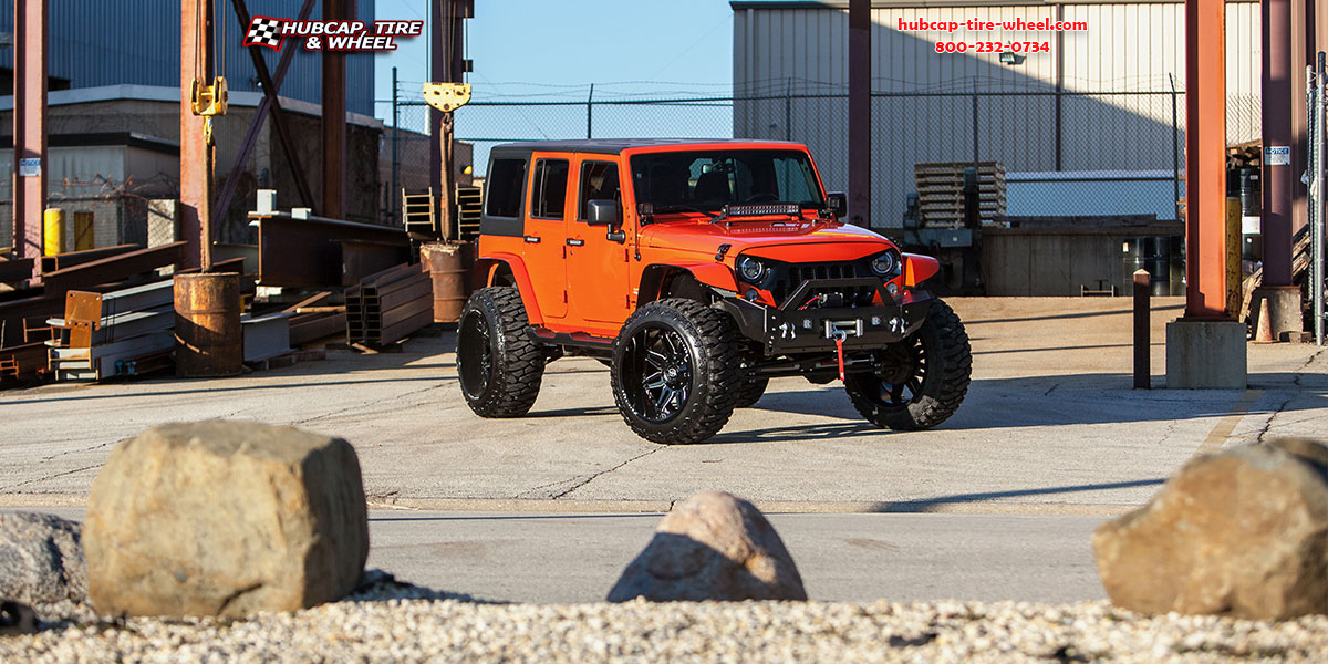 vehicle gallery/2017 jeep wrangler xf 204 matte black 17x9 custom aftermarket truck  Matte Black   wheels and rims