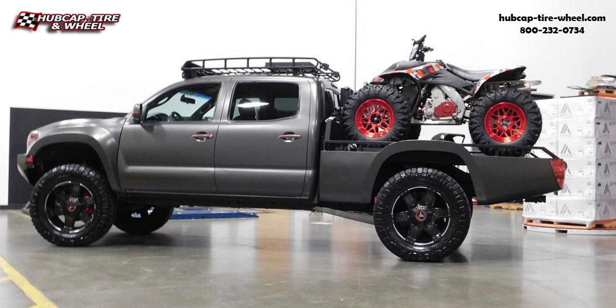 vehicle gallery/2017 toyota tacoma asanti offroad ab811 warthog satin black milled gloss accents 20x10 custom aftermarket truck Satin Black Milled w/ Gloss Black Accents wheels and rims