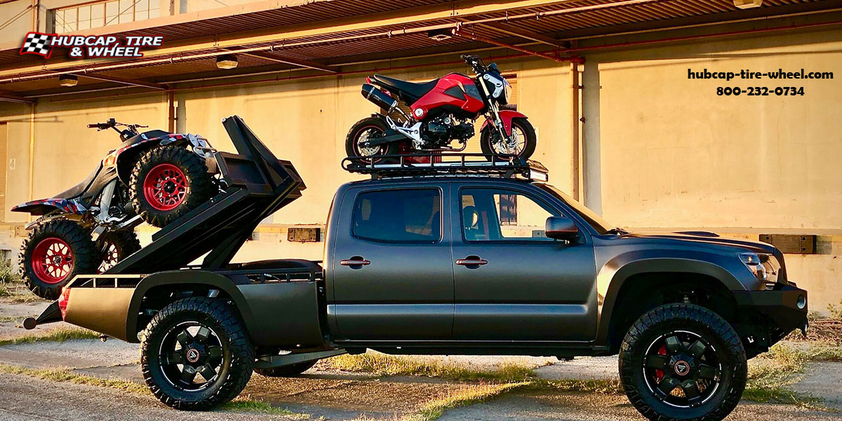 vehicle gallery/2017 toyota tacoma asanti offroad ab811 warthog satin black milled gloss accents 20x10 custom aftermarket truck Satin Black Milled w/ Gloss Black Accents wheels and rims