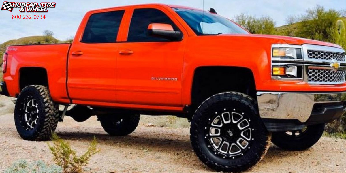 vehicle gallery/2018 chevrolet silverado 1500 hd xd series xd828 delta gloss black milled 20x12 custom aftermarket  Gloss Black Milled wheels and rims