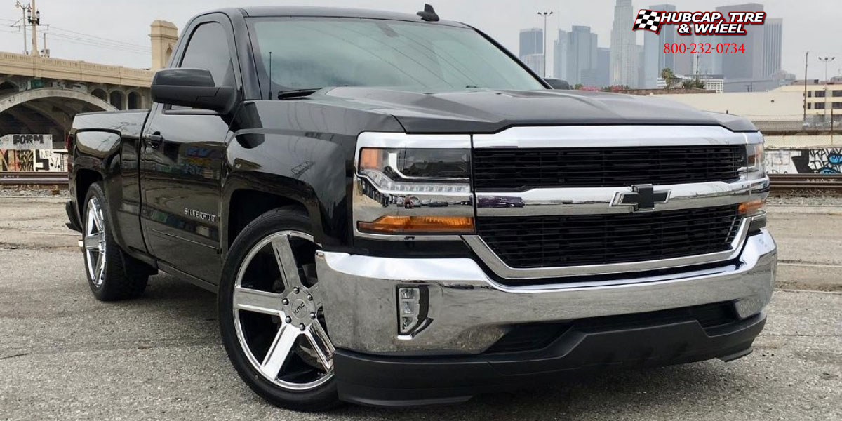 vehicle gallery/2018 chevrolet silverado kmc km702 deuce chrome 22x9 custom aftermarket  Chrome wheels and rims