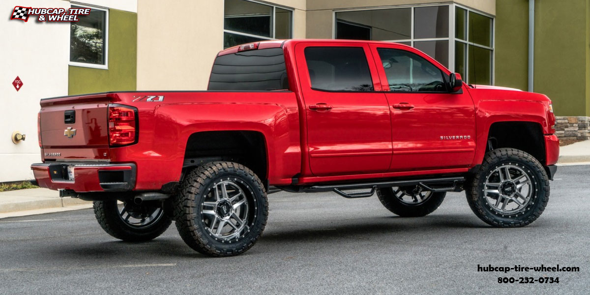 vehicle gallery/2018 chevy silverado moto metal mo987 sentry gloss silver black lip 20x9 custom aftermarket truck  Gloss Black Milled Accents wheels and rims