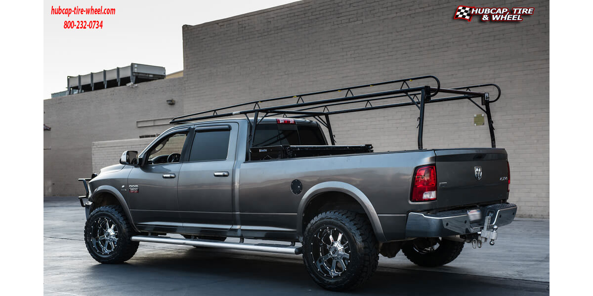 vehicle gallery/2018 dodge ram 3500 xd series xd202 buck 25 chrome 20x10 custom aftermarket  Chrome w/ Gloss Black Lip wheels and rims