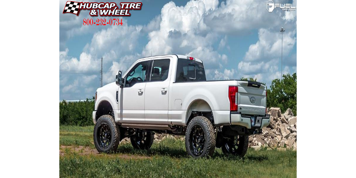 vehicle gallery/2018 ford f 250 super duty fuel d637 vortex gloss black milled 20x10 custom aftermarket truck  Gloss Black & Milled wheels and rims