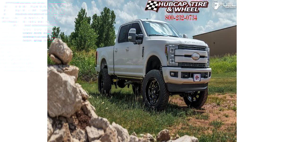 vehicle gallery/2018 ford f 250 super duty fuel d637 vortex gloss black milled 20x10 custom aftermarket truck  Gloss Black & Milled wheels and rims