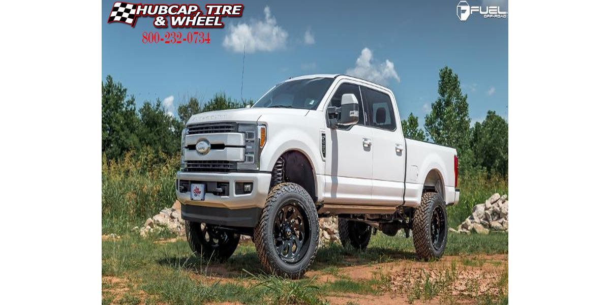 vehicle gallery/2018 ford f 250 super duty fuel d637 vortex gloss black milled 20x10 custom aftermarket truck  Gloss Black & Milled wheels and rims
