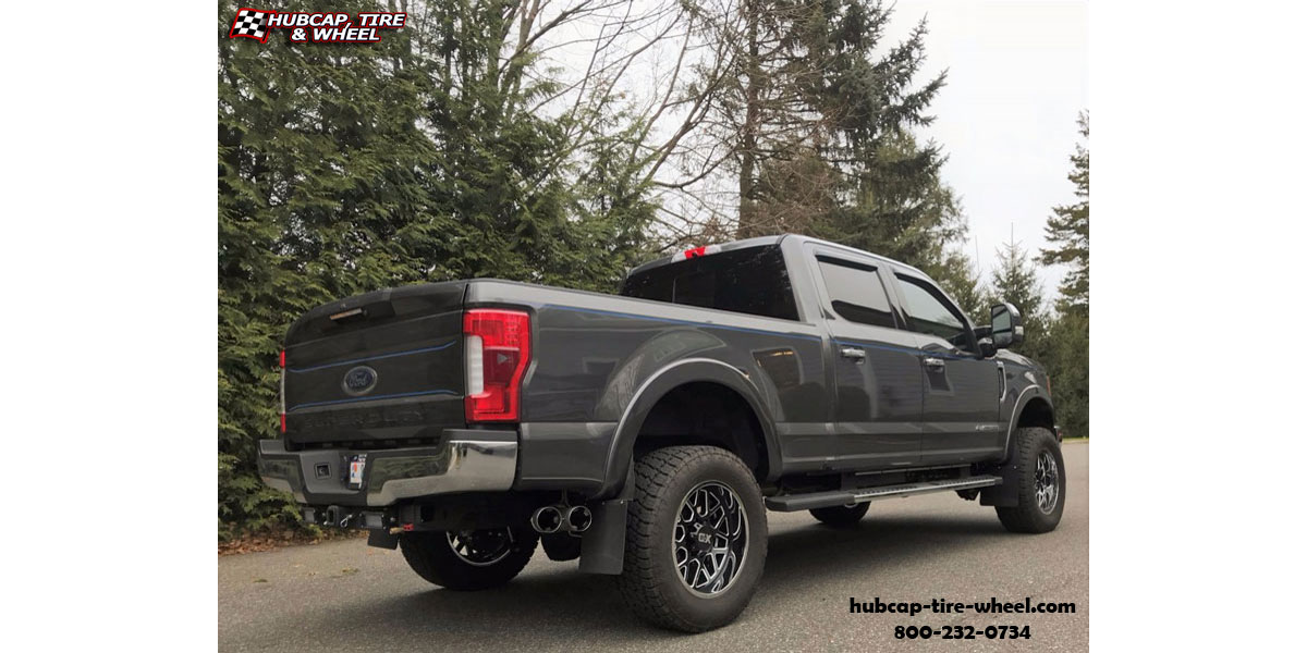 vehicle gallery/2018 ford f 250 super duty xd series xd201 grenade gloss black chrome lip 20x10 custom aftermarket  Gloss Black w/ Chrome Lip wheels and rims