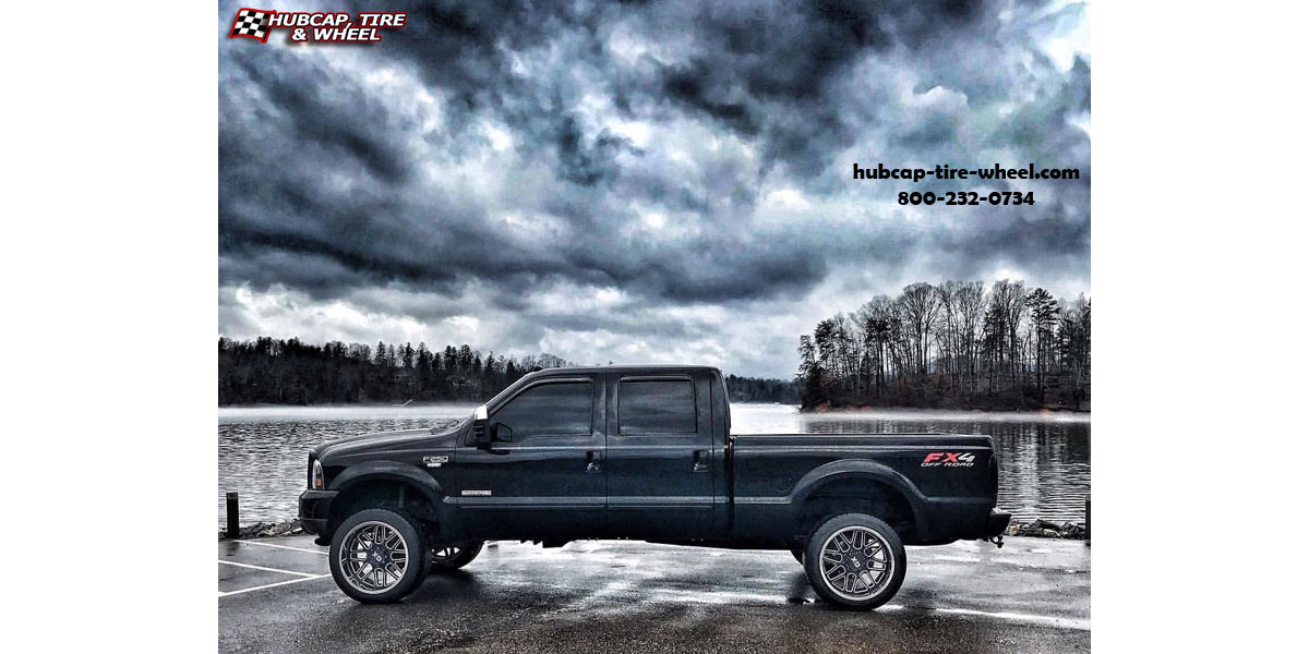 vehicle gallery/2018 ford f 250 super duty xd series xd201 grenade gloss black chrome lip 20x10 custom aftermarket  Gloss Black w/ Chrome Lip wheels and rims