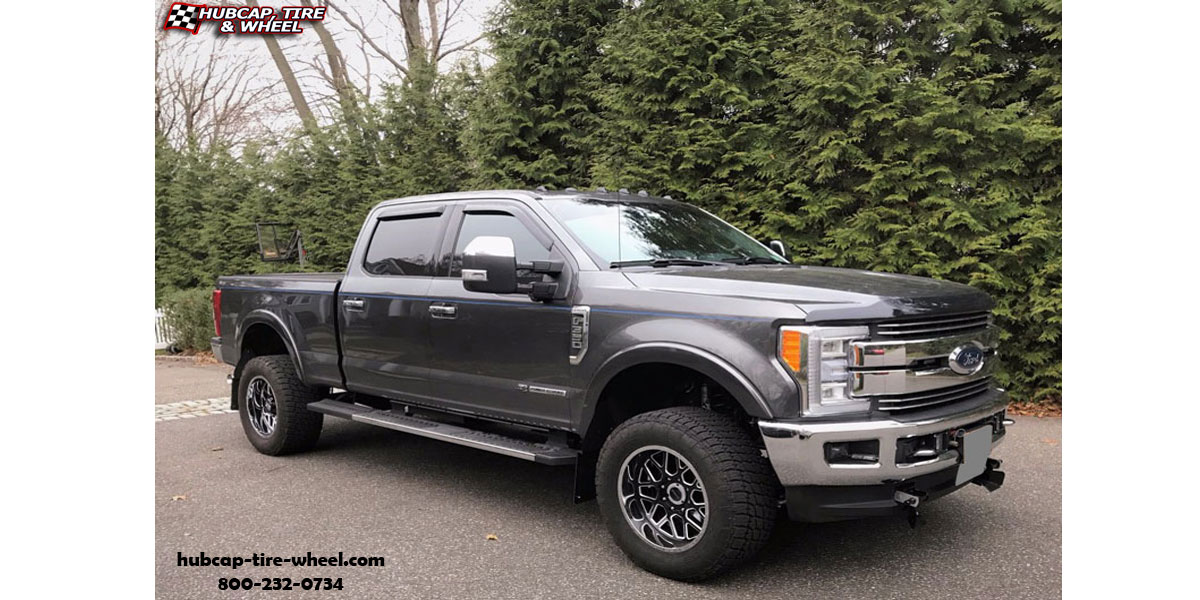 vehicle gallery/2018 ford f 250 super duty xd series xd201 grenade gloss black chrome lip 20x10 custom aftermarket  Gloss Black w/ Chrome Lip wheels and rims