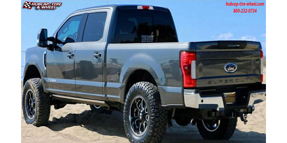 vehicle gallery/2018 ford f 250 super duty xd series xd202 buck 25 gloss black chrome lip 20x10 custom aftermarket  Gloss Black w/ Chrome Lip wheels and rims