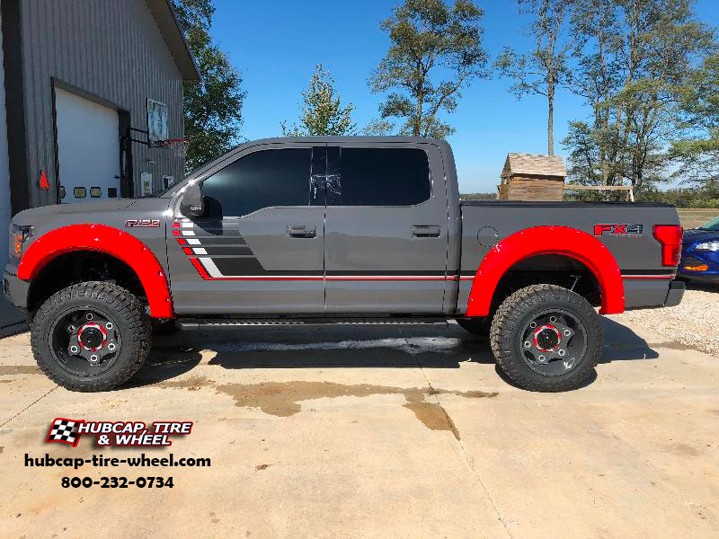 vehicle gallery/ford f 150 moto metal mo977 link  Satin Black w/ Custom Color wheels and rims