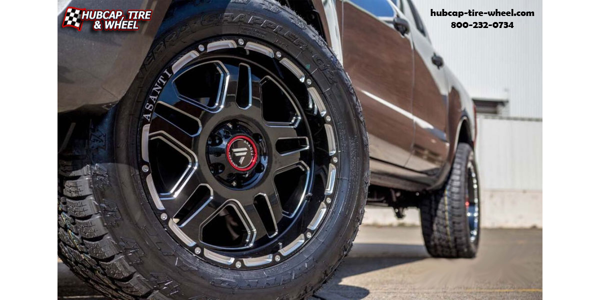 vehicle gallery/2018 ford ranger asanti offroad ab809 enforcer gloss black milled 20x12 custom aftermarket truck  Gloss Black Milled wheels and rims