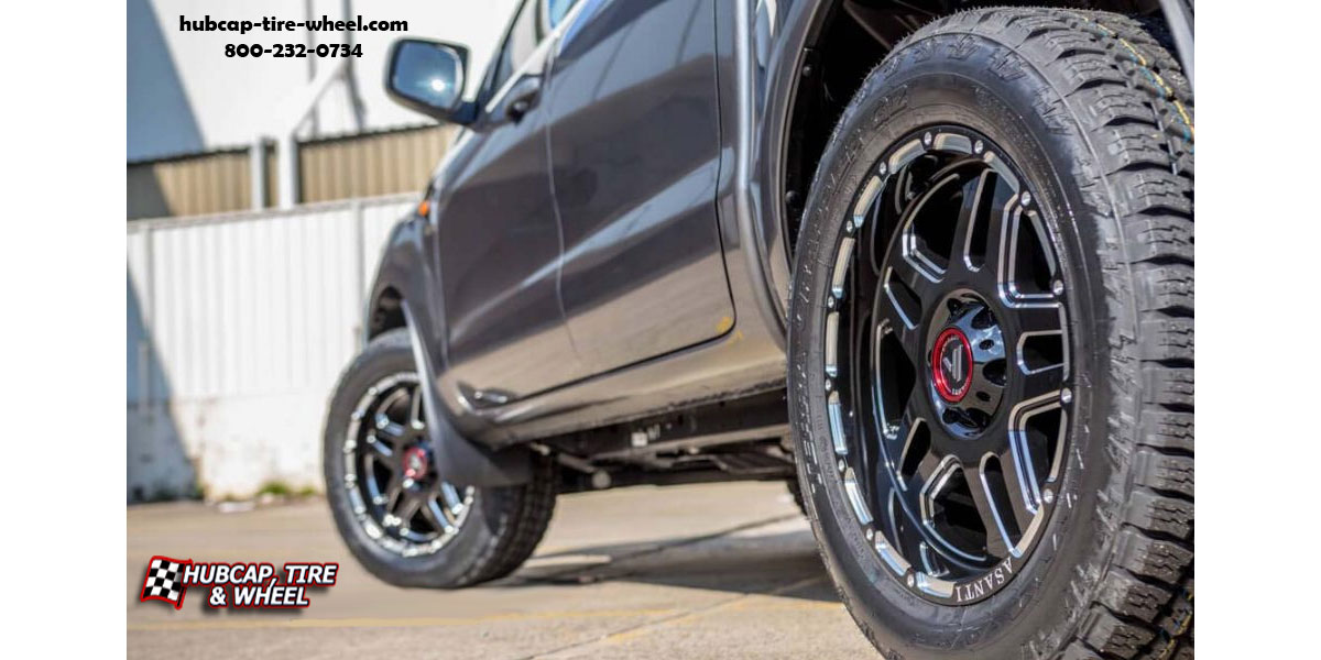 vehicle gallery/2018 ford ranger asanti offroad ab809 enforcer gloss black milled 20x12 custom aftermarket truck  Gloss Black Milled wheels and rims