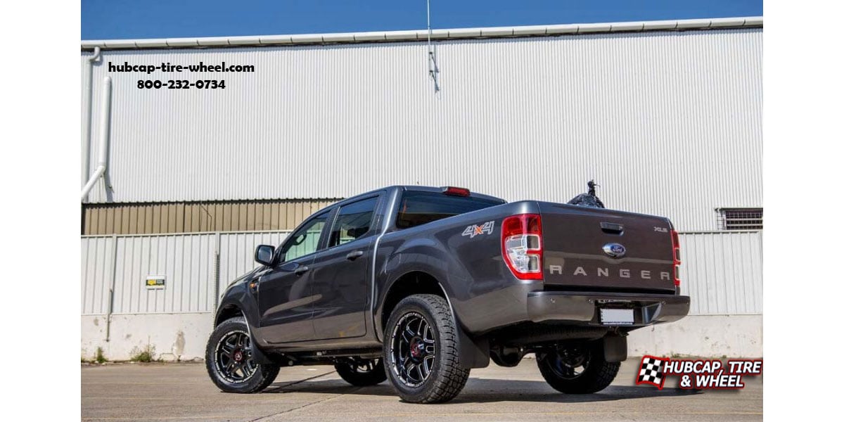 vehicle gallery/2018 ford ranger asanti offroad ab809 enforcer gloss black milled 20x12 custom aftermarket truck  Gloss Black Milled wheels and rims
