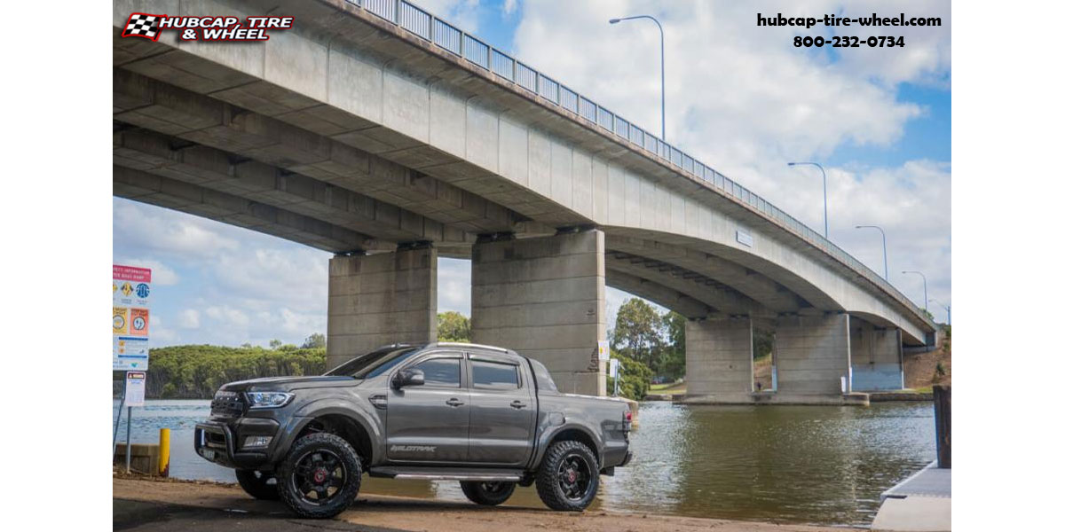 vehicle gallery/2018 ford ranger asanti offroad ab811 warthog satin black milled gloss accents 20x10 custom aftermarket truck  Satin Black Milled w/ Gloss Black Accents wheels and rims