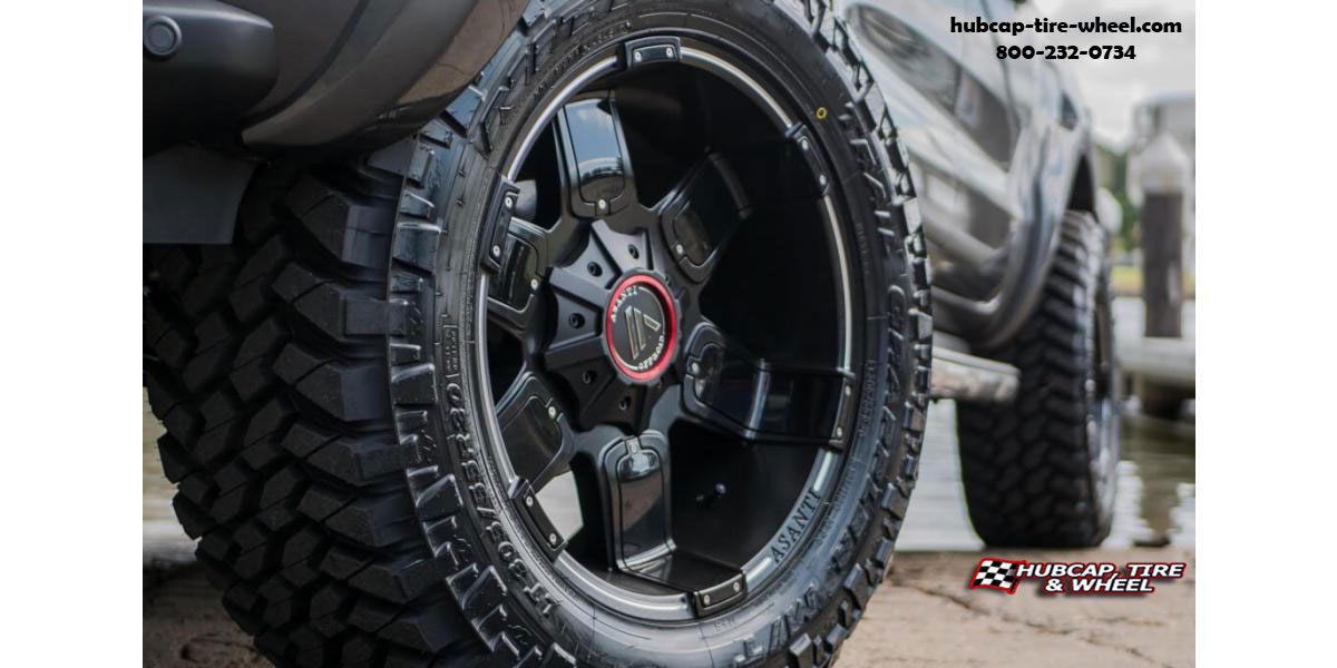 vehicle gallery/2018 ford ranger asanti offroad ab811 warthog satin black milled gloss accents 20x10 custom aftermarket truck  Satin Black Milled w/ Gloss Black Accents wheels and rims