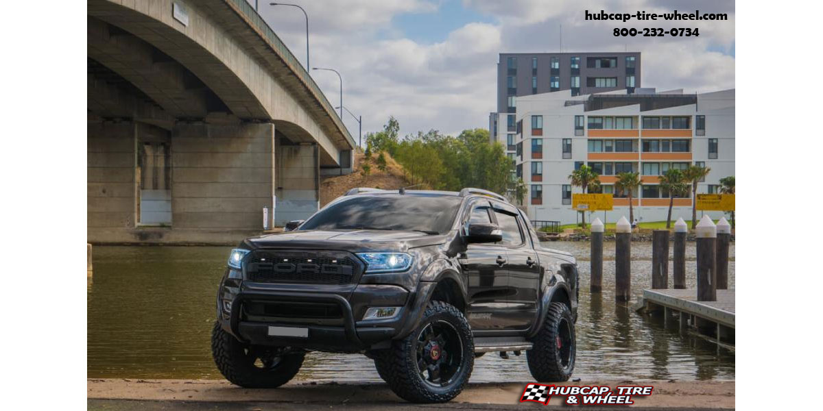 vehicle gallery/2018 ford ranger asanti offroad ab811 warthog satin black milled gloss accents 20x10 custom aftermarket truck  Satin Black Milled w/ Gloss Black Accents wheels and rims