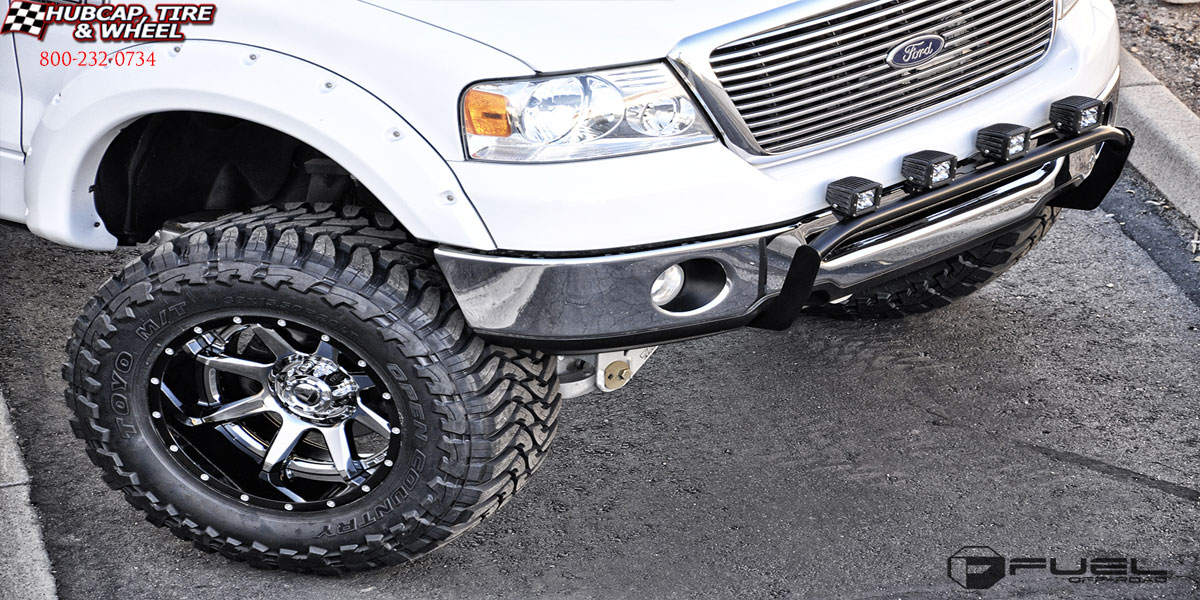 vehicle gallery/2018 ford f 150 fuel d247 rampage chrome center gloss black lip 20x12 custom aftermarket Chrome w/ Gloss Black Lip wheels and rims