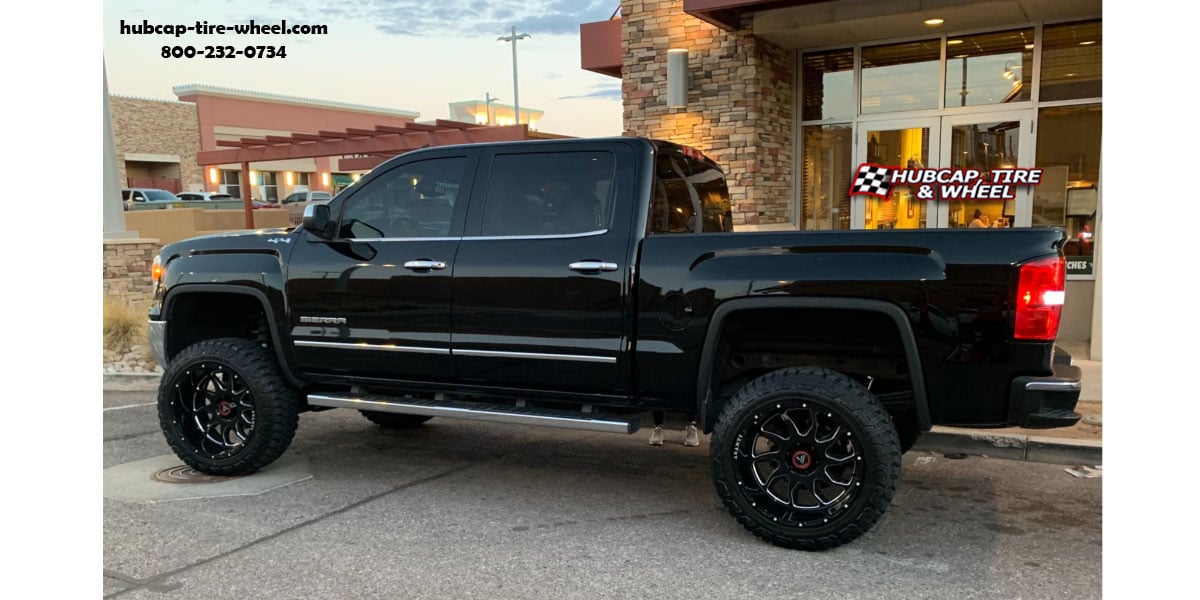 vehicle gallery/2018 gmc sierra asanti offroad ab810 ballistic gloss black milled 22x12 custom aftermarket truck  Gloss Black Milled wheels and rims