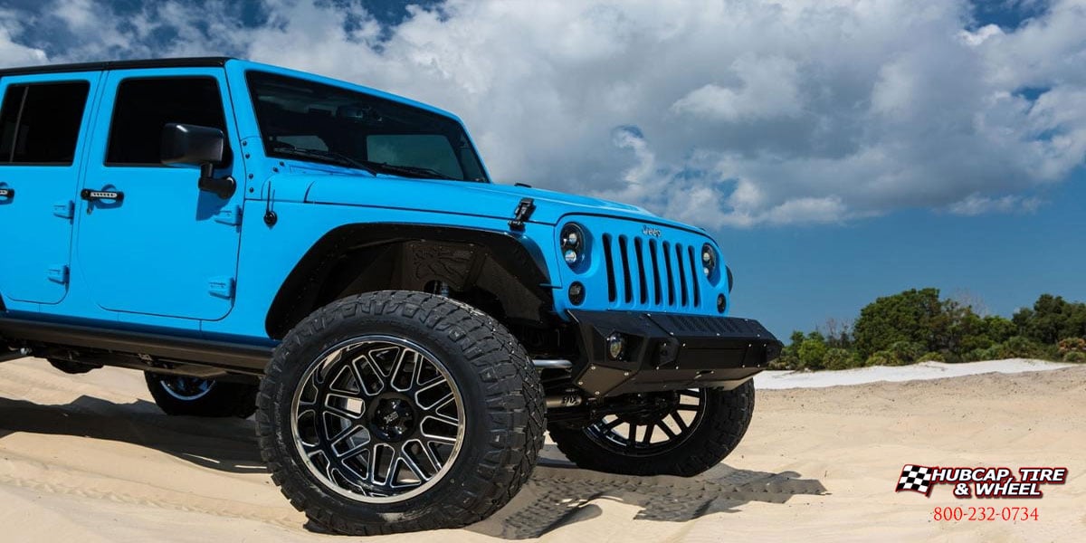 vehicle gallery/2018 jeep rubicon xd series xd201 grenade gloss black chrome lip 20x10 custom aftermarket  Gloss Black w/ Chrome Lip wheels and rims