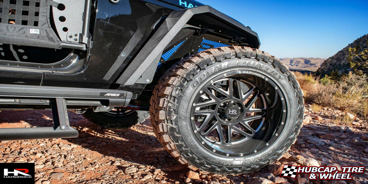 2018 jeep wrangler jl hardrock offroad h501 bones xposed gloss black milled 22x12 custom aftermarket  Gloss Black Milled wheels and rims