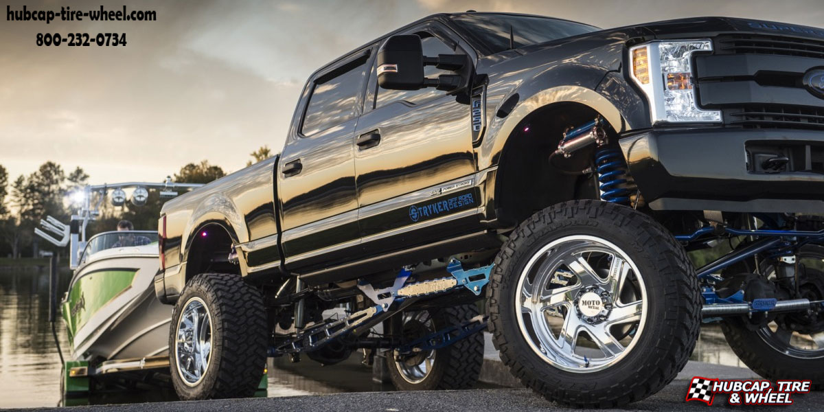vehicle gallery/2019 ford f 250 super duty moto metal mo400 polished 20x9 custom aftermarket truck  Gloss Black Milled Accents wheels and rims