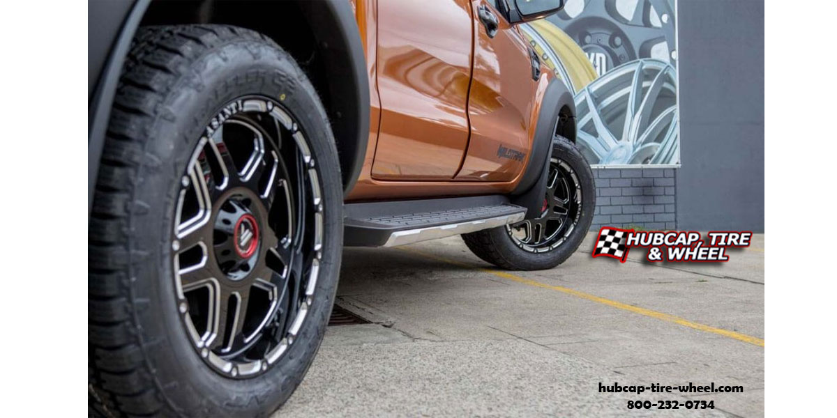 vehicle gallery/2019 ford ranger asanti offroad ab809 enforcer gloss black milled 20x12 custom aftermarket truck  Gloss Black Milled wheels and rims