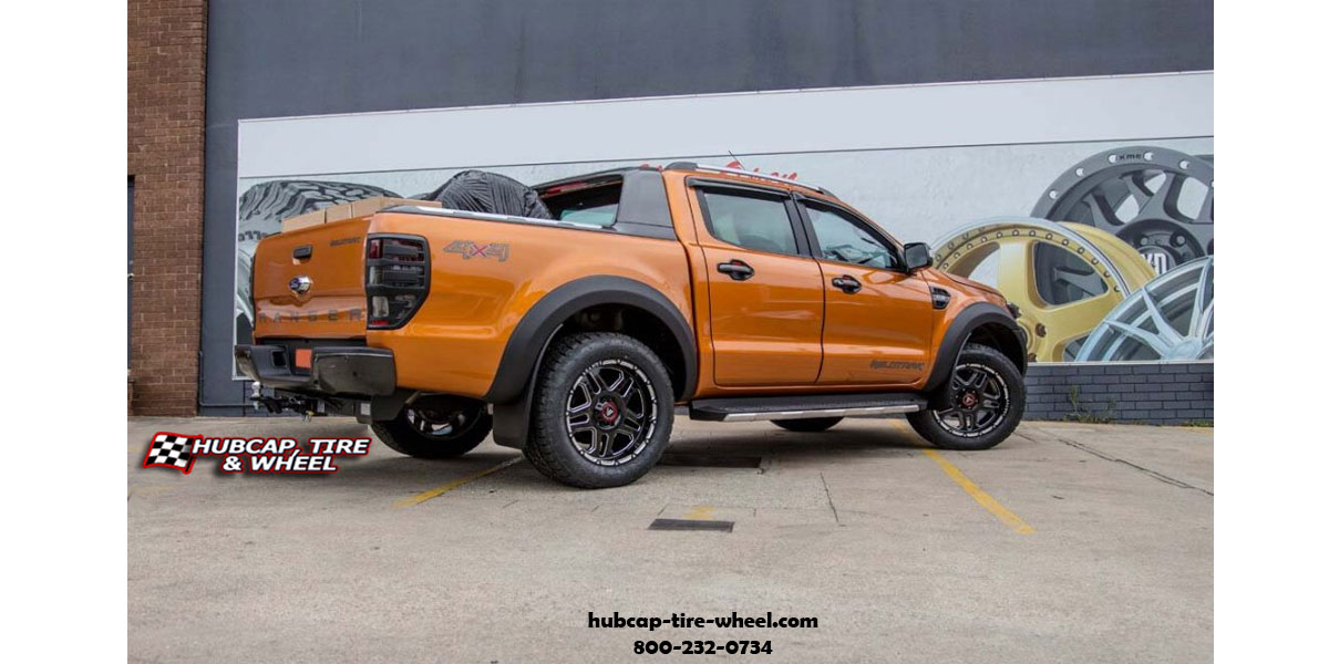 vehicle gallery/2019 ford ranger asanti offroad ab809 enforcer gloss black milled 20x12 custom aftermarket truck  Gloss Black Milled wheels and rims