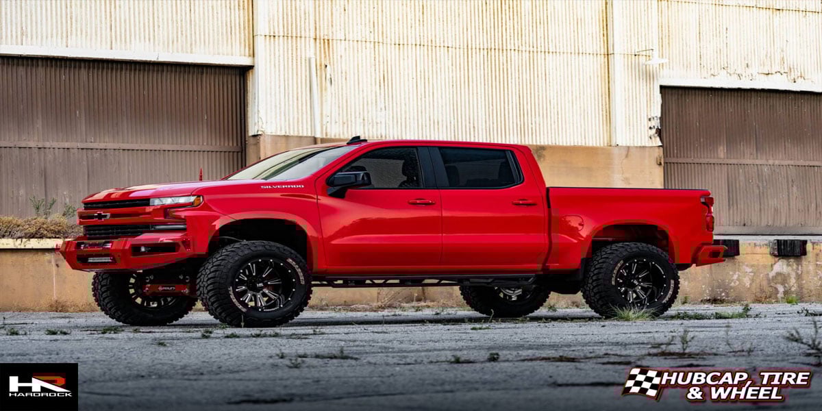 2020 chevy silverado rst hardrock offroad h503 spine xposed gloss black milled 20x12 custom aftermarket  Gloss Black Milled wheels and rims