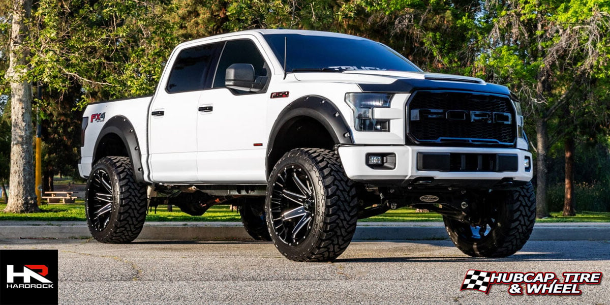 2020 ford f 150 ecoboost hardrock offroad h502 pain killer xposed gloss black milled 24x14 custom aftermarket  Gloss Black Milled wheels and rims