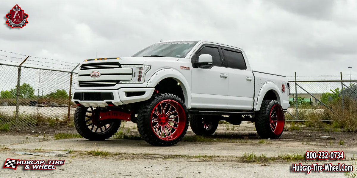 2021 ford f 150 ax62 compression forged candy red milled 26x14 custom wheels aftermarket rims.html Candy Red Milled wheels and rims