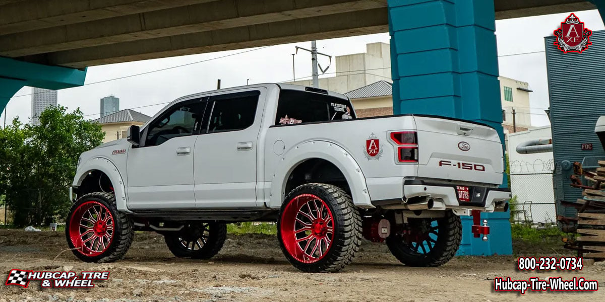 2021 ford f 150 ax62 compression forged candy red milled 26x14 custom wheels aftermarket rims.html Candy Red Milled wheels and rims
