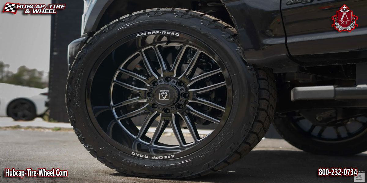 2021 ford f 250 axe off road hades gloss black milled accents 22x12 custom wheels aftermarket rims.html Gloss Black Milled Accents wheels and rims