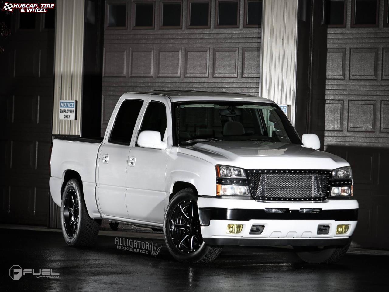 vehicle gallery/chevrolet silverado fuel maverick d538 20X9  Black & Milled wheels and rims