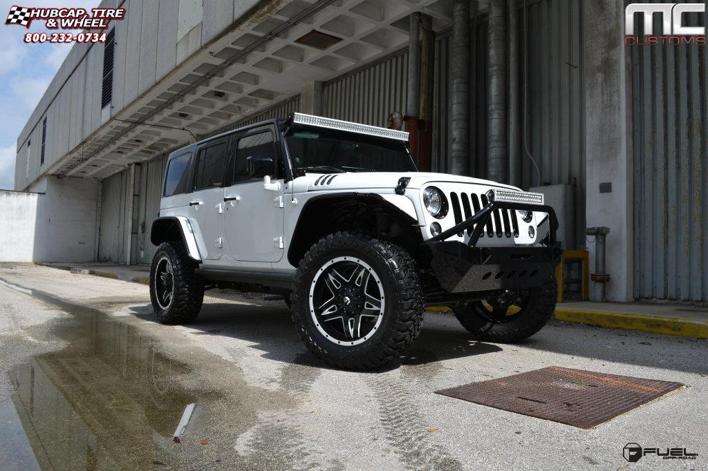 vehicle gallery/jeep wrangler fuel full blown d554 20X9  Gloss Black Milled wheels and rims