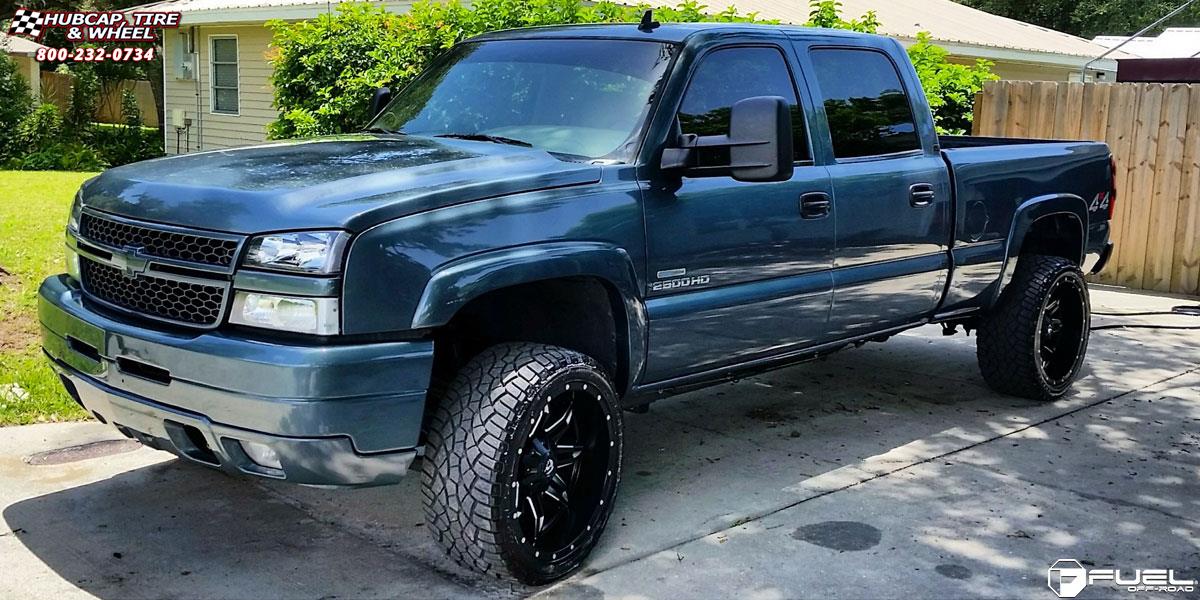 vehicle gallery/chevrolet silverado 2500 hd fuel lethal d567 22X11  Black & Milled wheels and rims