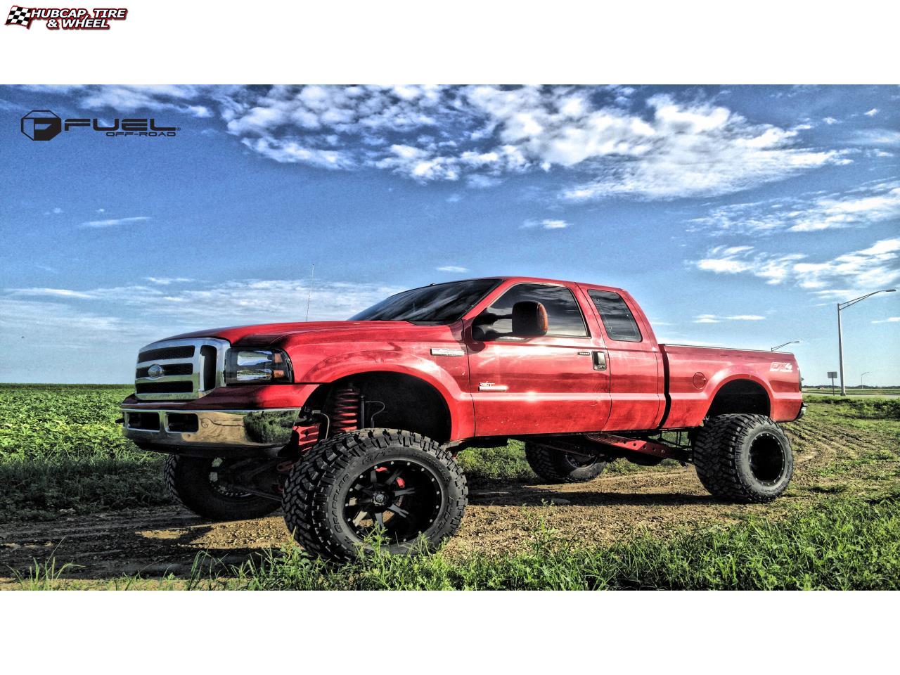 vehicle gallery/ford f 250 fuel nutz d252 20X14 Black & Machined with Dark Tint wheels and rims