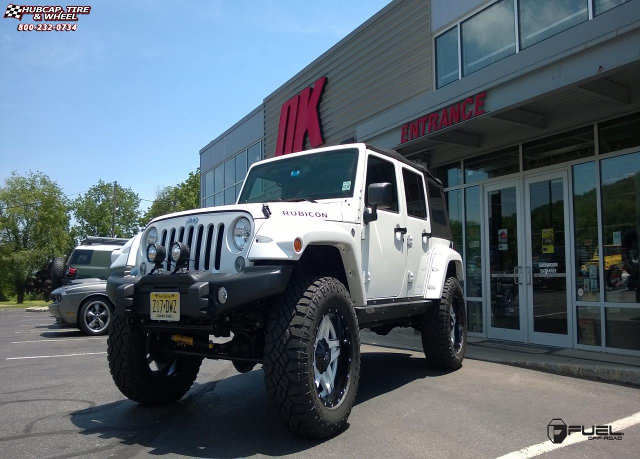 vehicle gallery/jeep wrangler fuel full blown d255 20X10  Gloss White & Milled with a Gloss Lip wheels and rims