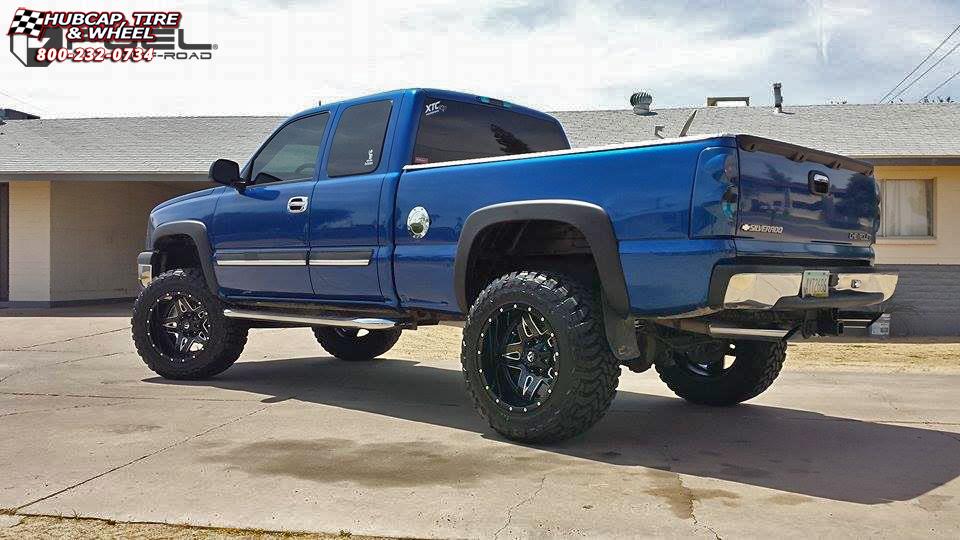 vehicle gallery/chevrolet silverado fuel full blown d554 20X12  Gloss Black Milled wheels and rims