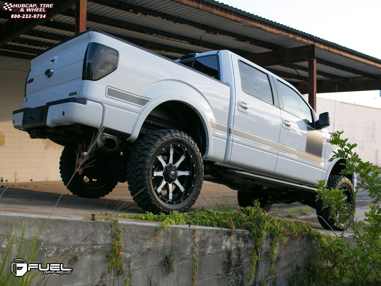 vehicle gallery/ford f 150 fuel nutz d252 0X0  Black & Machined with Dark Tint wheels and rims