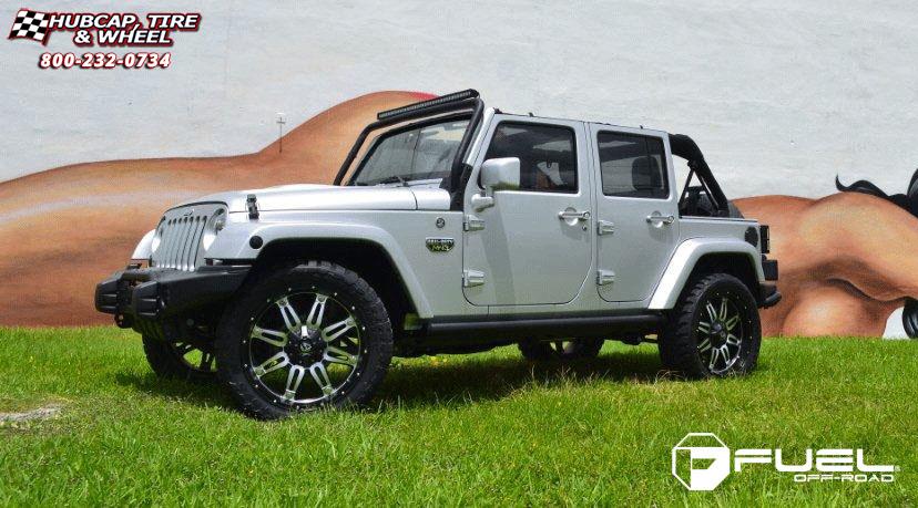 vehicle gallery/jeep wrangler fuel hostage d532 0X0  Matte Black & Machined Face wheels and rims