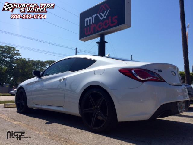 vehicle gallery/hyundai genesis niche apex m126 20x85  Black & Machined with Dark Tint wheels and rims
