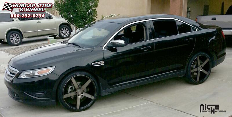 vehicle gallery/ford taurus niche milan m134  Black & Machined with Dark Tint wheels and rims