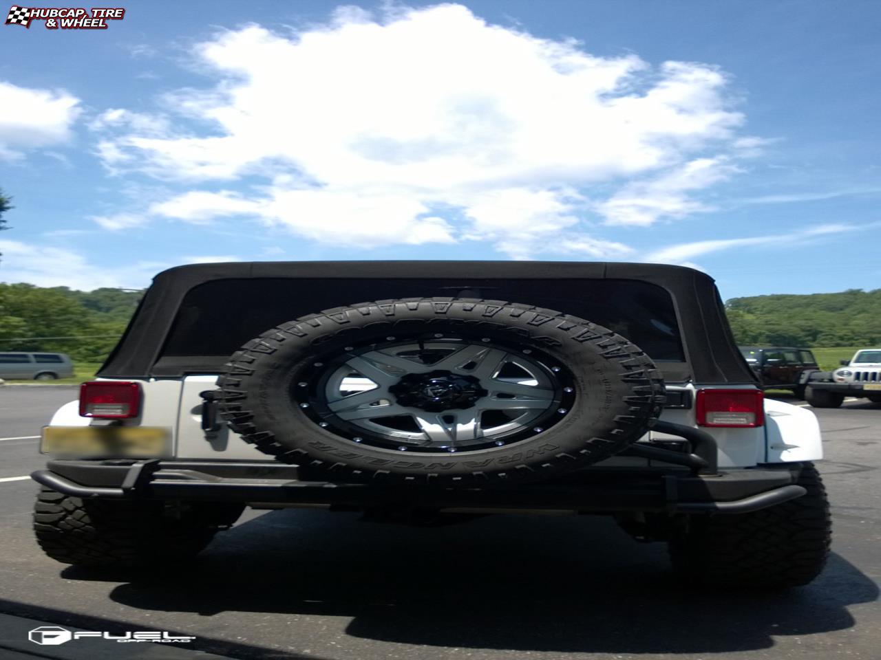 vehicle gallery/jeep wrangler fuel full blown d255 20X10  Gloss White & Milled with a Gloss Lip wheels and rims