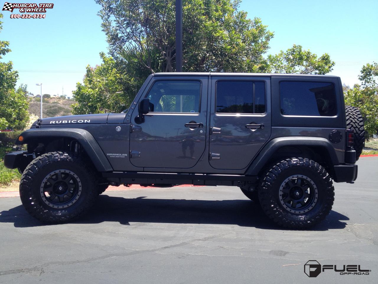 vehicle gallery/jeep wrangler fuel trophy d551 17X9  Matte Black w/ Anthracite Ring wheels and rims