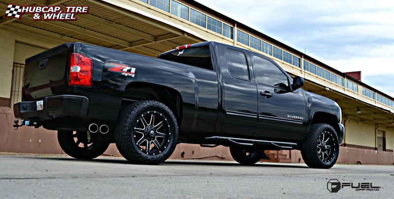 vehicle gallery/chevrolet silverado fuel maverick d261 20X9  Black & Machined wheels and rims