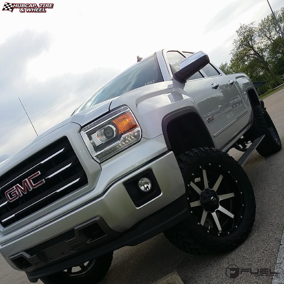 vehicle gallery/gmc sierra fuel maverick d261 22X12 Black & Machined wheels and rims